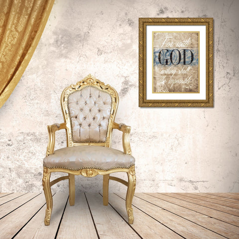 Luke God Gold Ornate Wood Framed Art Print with Double Matting by Grey, Jace