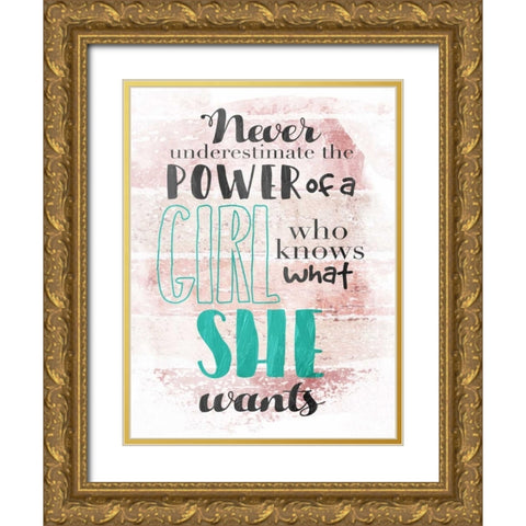 She Wants Gold Ornate Wood Framed Art Print with Double Matting by Grey, Jace
