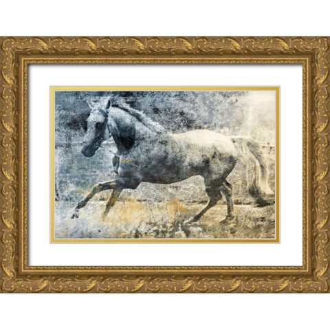 Washed Out Horse Gold Ornate Wood Framed Art Print with Double Matting by Grey, Jace