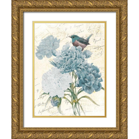 Bird Mail Four Gold Ornate Wood Framed Art Print with Double Matting by Grey, Jace