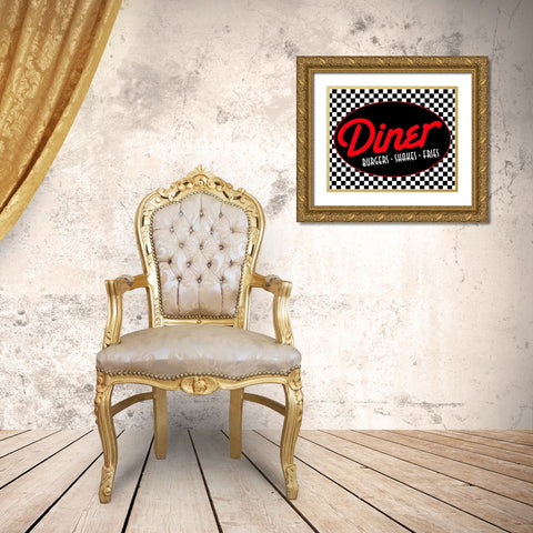 Diner Gold Ornate Wood Framed Art Print with Double Matting by Grey, Jace