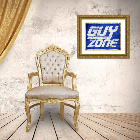 Guy Zone Sign Gold Ornate Wood Framed Art Print with Double Matting by Grey, Jace