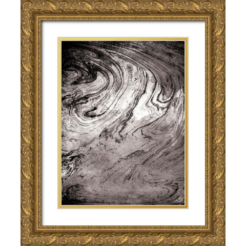 Grey Sea Marble Gold Ornate Wood Framed Art Print with Double Matting by Grey, Jace