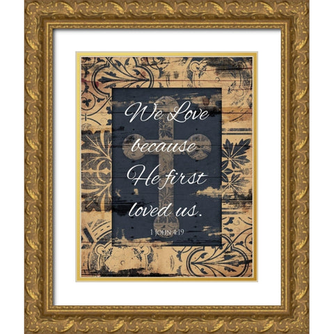 Loved Us Gold Ornate Wood Framed Art Print with Double Matting by Grey, Jace