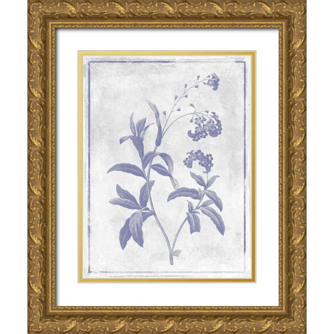Monochrome Floral Lavender 2 Gold Ornate Wood Framed Art Print with Double Matting by Grey, Jace