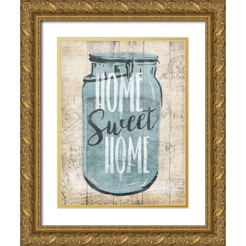 Jar Sweet Home Gold Ornate Wood Framed Art Print with Double Matting by Grey, Jace
