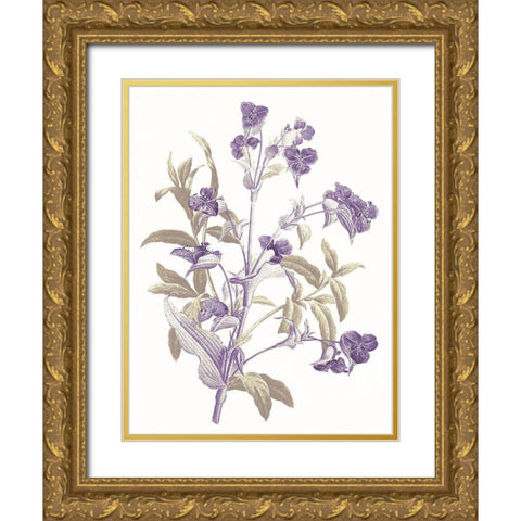 Lavender Flowers Gold Ornate Wood Framed Art Print with Double Matting by Grey, Jace