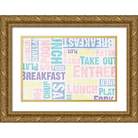 Breakfast Lunch Soft Gold Ornate Wood Framed Art Print with Double Matting by Grey, Jace