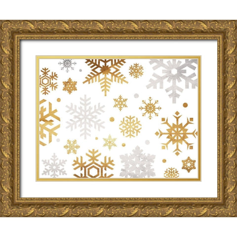 Gold Silver Flakes Gold Ornate Wood Framed Art Print with Double Matting by Grey, Jace