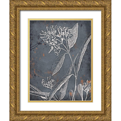 Cool Fall Flowers Gold Ornate Wood Framed Art Print with Double Matting by Grey, Jace