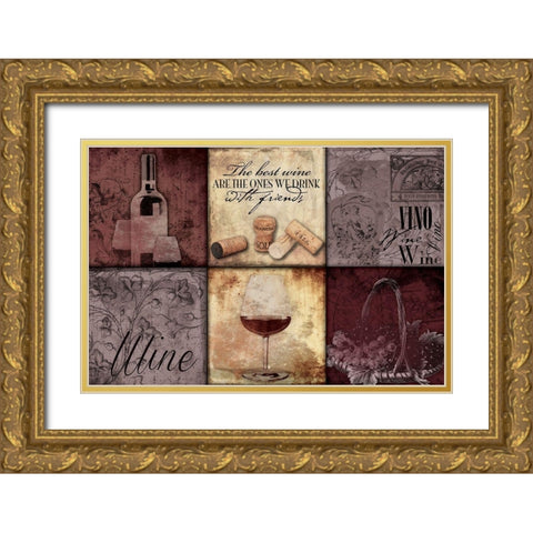 Best Wine Gold Ornate Wood Framed Art Print with Double Matting by Grey, Jace