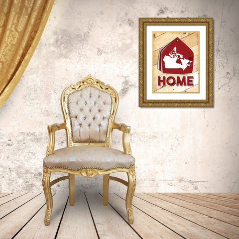 Canada Home Color Swatch Gold Ornate Wood Framed Art Print with Double Matting by Grey, Jace