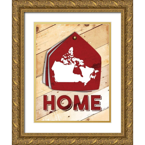 Canada Home Color Swatch Gold Ornate Wood Framed Art Print with Double Matting by Grey, Jace
