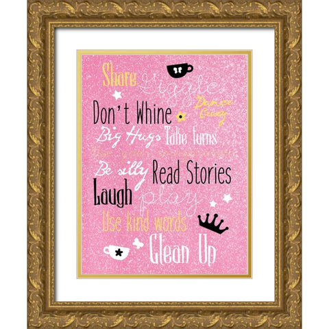 Share Giggles Gold Ornate Wood Framed Art Print with Double Matting by Grey, Jace