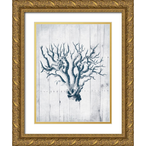 Coral White Wood Mate Gold Ornate Wood Framed Art Print with Double Matting by Grey, Jace