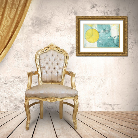 Shape Abstractions Gold Ornate Wood Framed Art Print with Double Matting by Grey, Jace