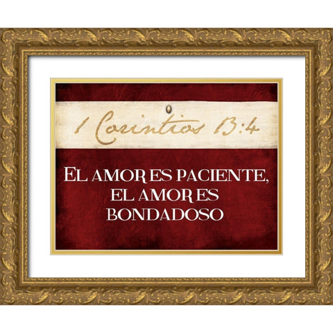 Corintios El Amor Gold Ornate Wood Framed Art Print with Double Matting by Grey, Jace