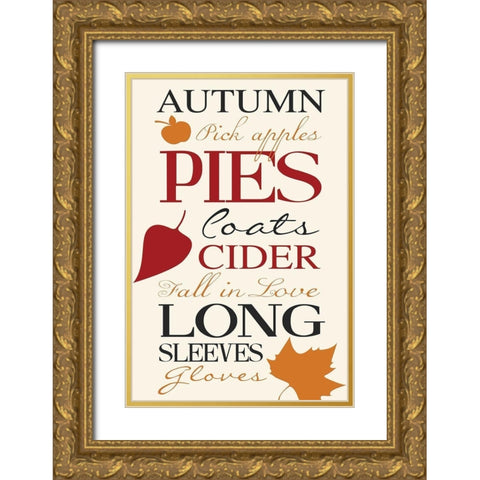 Autumn Fall Gold Ornate Wood Framed Art Print with Double Matting by Grey, Jace