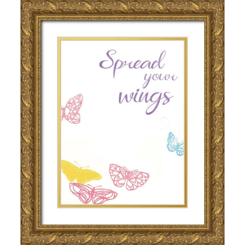 Spread Your Wings Gold Ornate Wood Framed Art Print with Double Matting by Grey, Jace