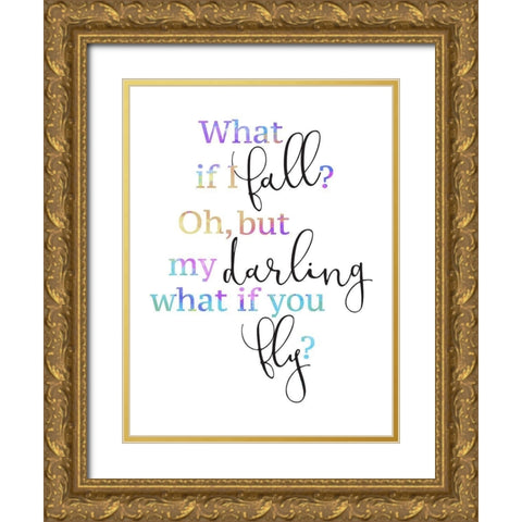 Floating Butterfly Gold Ornate Wood Framed Art Print with Double Matting by Grey, Jace