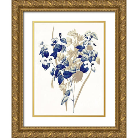 Indigo Flowers Four Gold Ornate Wood Framed Art Print with Double Matting by Grey, Jace