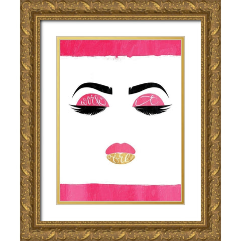 Work It Girl Gold Ornate Wood Framed Art Print with Double Matting by Grey, Jace