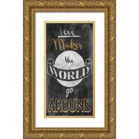 World Go Around Gold Ornate Wood Framed Art Print with Double Matting by Grey, Jace