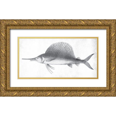 Grey Sword Fish Gold Ornate Wood Framed Art Print with Double Matting by Grey, Jace
