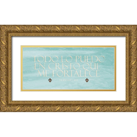 Filipenses Todo Mint Gold Ornate Wood Framed Art Print with Double Matting by Grey, Jace