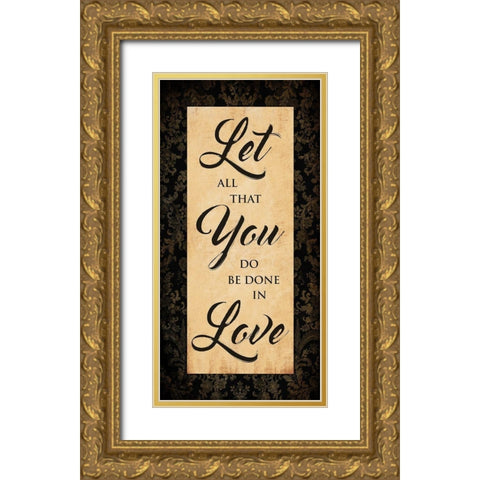 Let You Love Gold Ornate Wood Framed Art Print with Double Matting by Grey, Jace