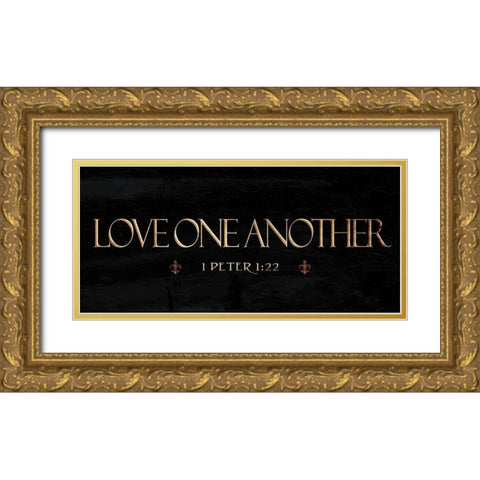 Love One Another Gold Ornate Wood Framed Art Print with Double Matting by Grey, Jace