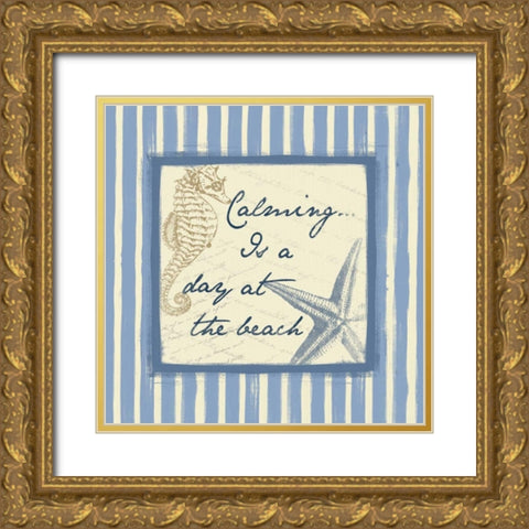 Calming Gold Ornate Wood Framed Art Print with Double Matting by Grey, Jace