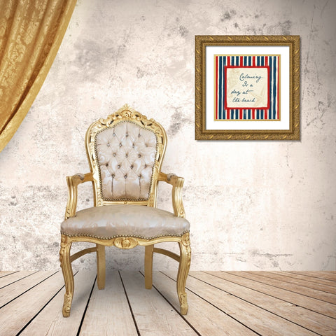 Calming Gold Ornate Wood Framed Art Print with Double Matting by Grey, Jace