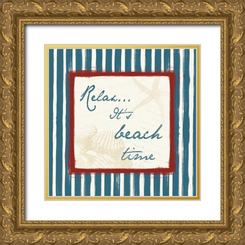 Relax Newblue Gold Ornate Wood Framed Art Print with Double Matting by Grey, Jace