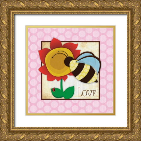 Love Gold Ornate Wood Framed Art Print with Double Matting by Grey, Jace