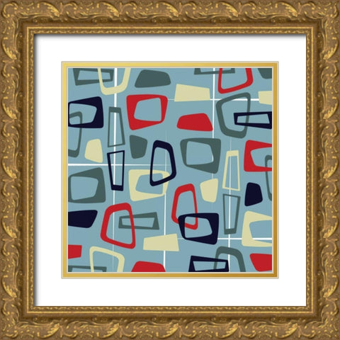 Pattern1 Gold Ornate Wood Framed Art Print with Double Matting by Grey, Jace