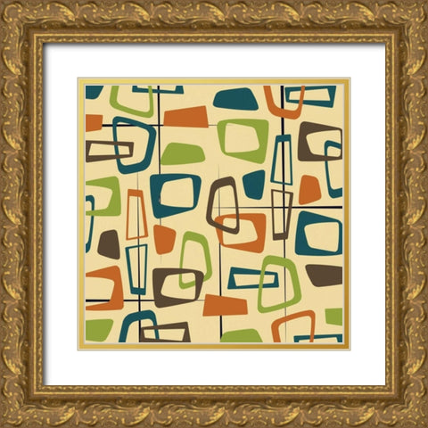 Pattern 3 Gold Ornate Wood Framed Art Print with Double Matting by Grey, Jace