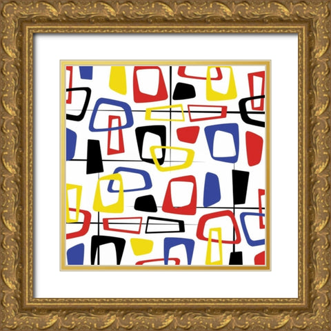 Pattern Gold Ornate Wood Framed Art Print with Double Matting by Grey, Jace