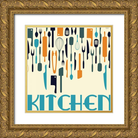 Kitchen Gold Ornate Wood Framed Art Print with Double Matting by Grey, Jace