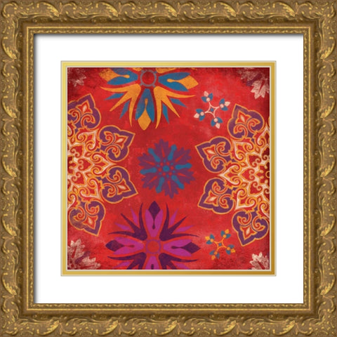 Suzani 4 Gold Ornate Wood Framed Art Print with Double Matting by Grey, Jace