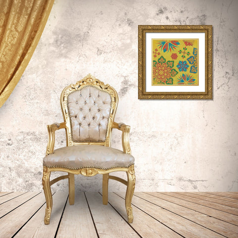 Suzani 6 Gold Ornate Wood Framed Art Print with Double Matting by Grey, Jace
