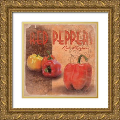 Peppers Gold Ornate Wood Framed Art Print with Double Matting by Grey, Jace