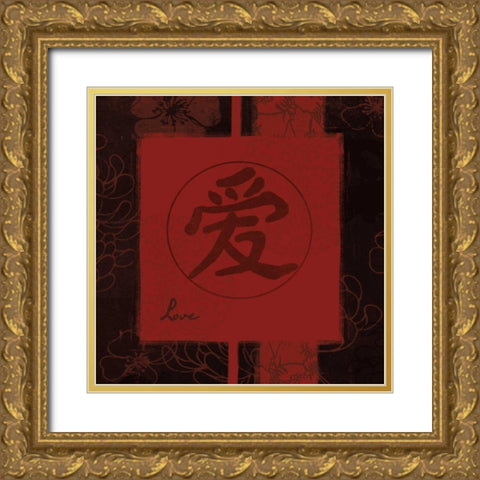 Love Gold Ornate Wood Framed Art Print with Double Matting by Grey, Jace