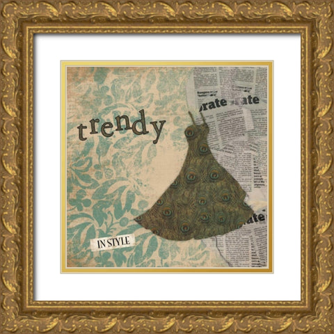 Trendy Gold Ornate Wood Framed Art Print with Double Matting by Grey, Jace