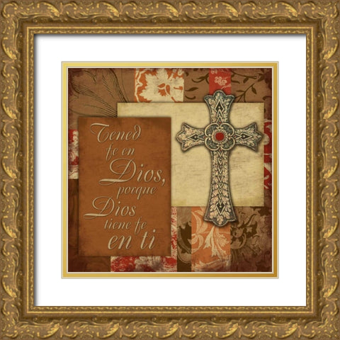 Spanish Faith Gold Ornate Wood Framed Art Print with Double Matting by Grey, Jace