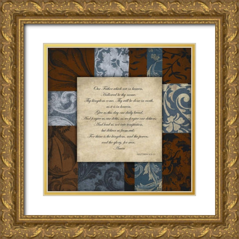 Lords Prayer Gold Ornate Wood Framed Art Print with Double Matting by Grey, Jace