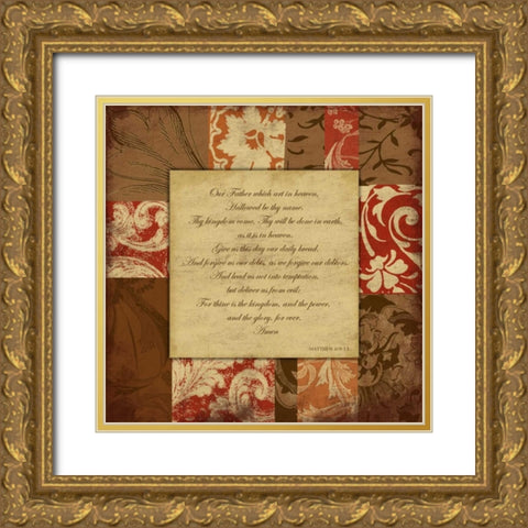 Lords Prayer Gold Ornate Wood Framed Art Print with Double Matting by Grey, Jace