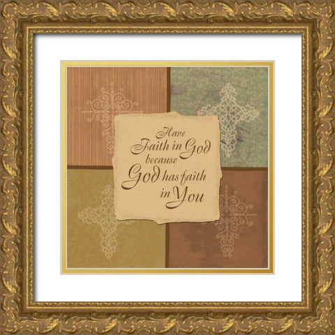 English4patch Gold Ornate Wood Framed Art Print with Double Matting by Grey, Jace