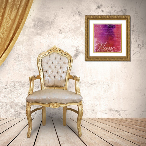 Watercolor Home Gold Ornate Wood Framed Art Print with Double Matting by Grey, Jace
