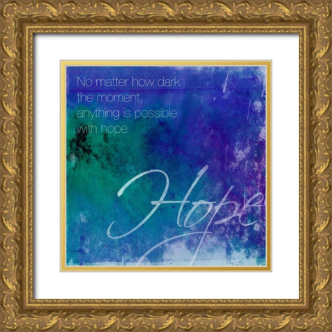 Watercolor Hope Gold Ornate Wood Framed Art Print with Double Matting by Grey, Jace